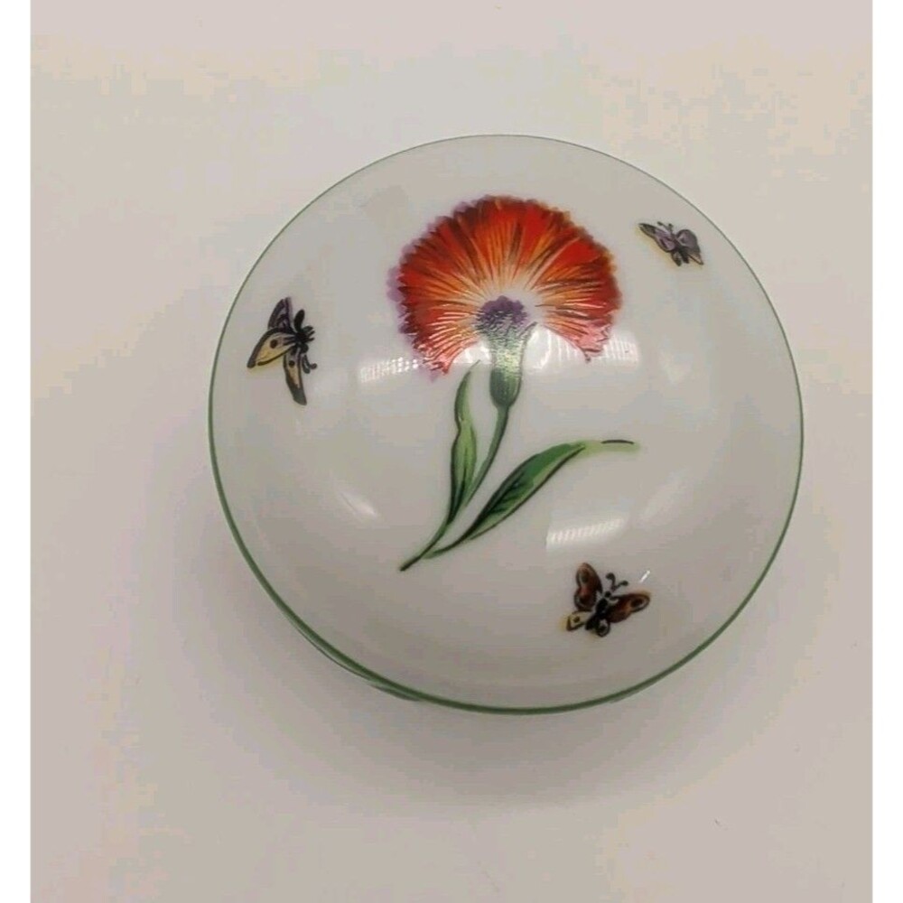 Tiffany & Co Limoges France Tiffany Garden Porcelain Trinket Box Signed